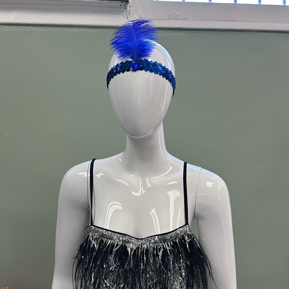 Ostrich feather flapper headband. (Cosplay or party theme)